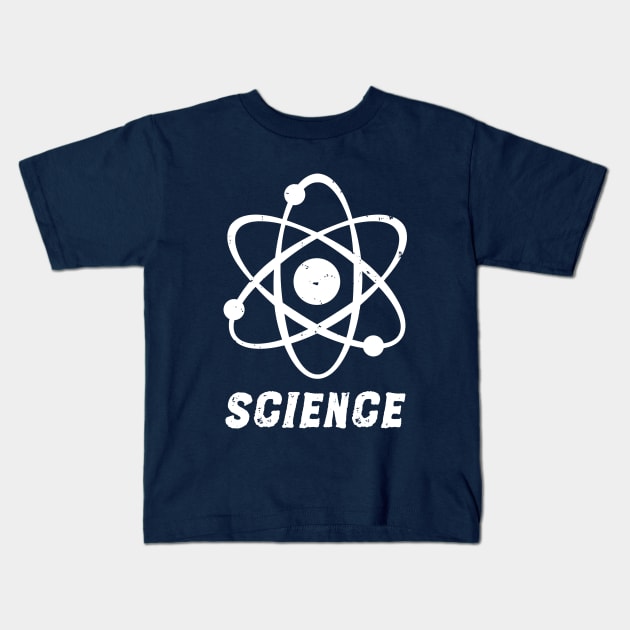 Distressed Atom Science T-Shirt Kids T-Shirt by happinessinatee